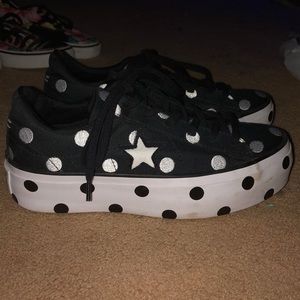 Polka dot platform one star converse